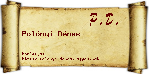 Polónyi Dénes névjegykártya